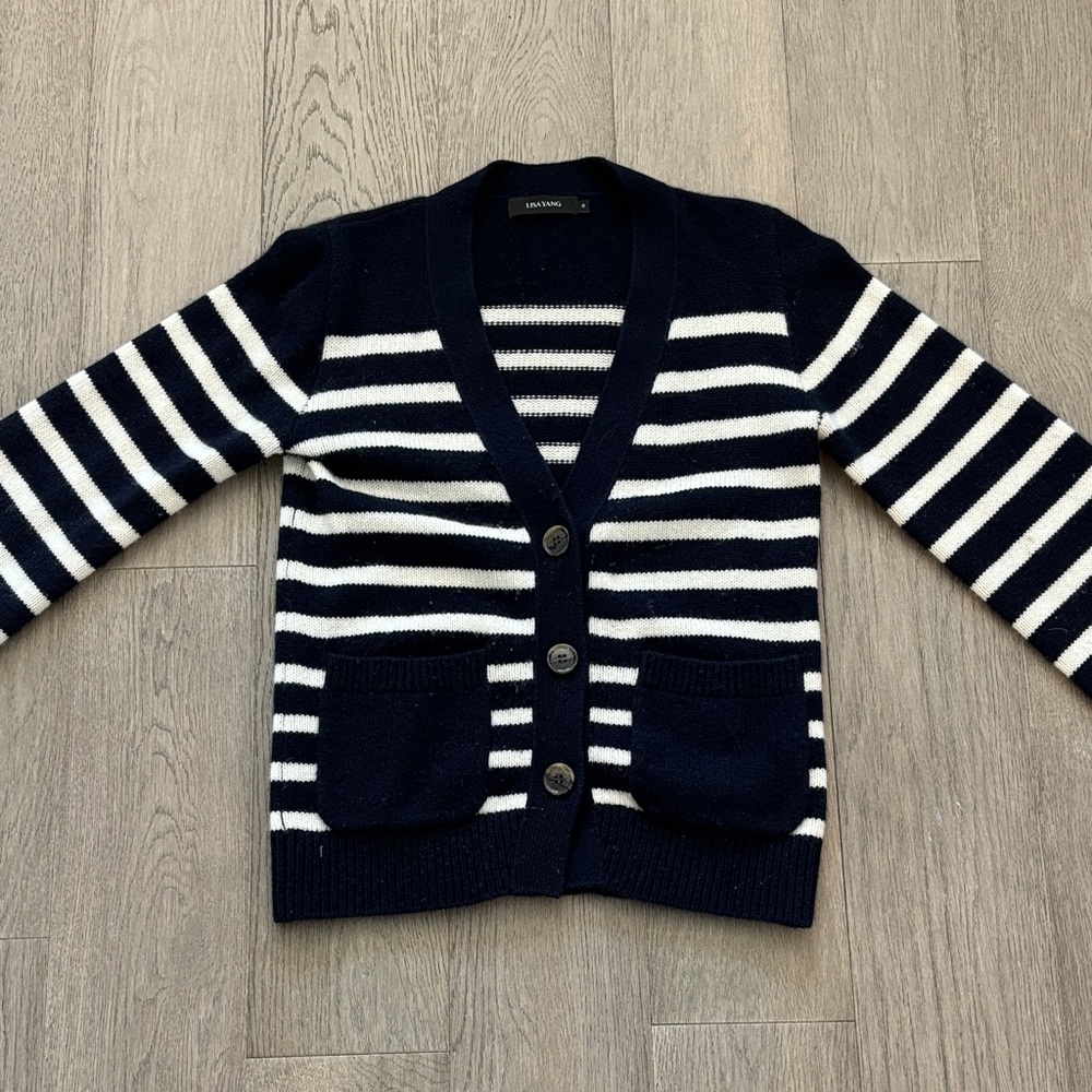 Lisa Yang Daphne Stripped Cashmere Cardigan